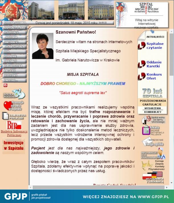 Strona internetowa szpitala
